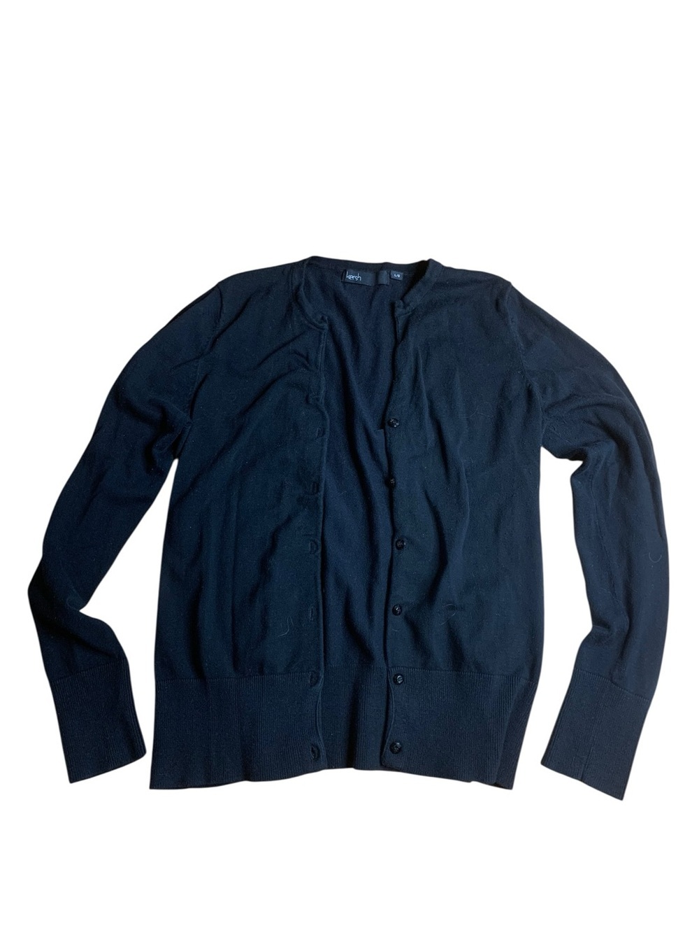 Kersh Essentials Button-Down Cardigan in Black Size Large